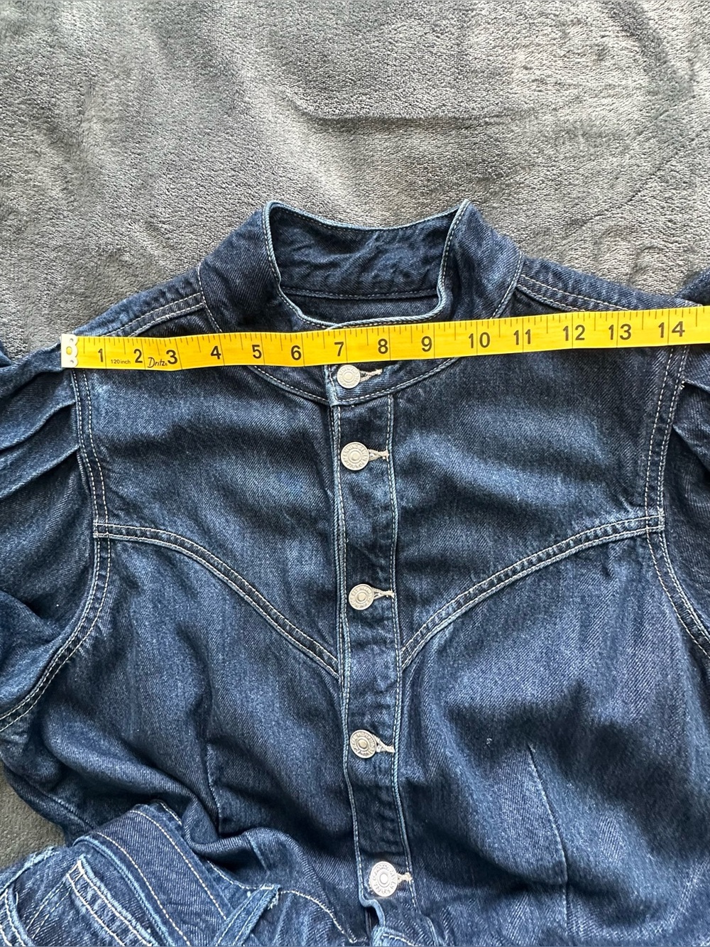 7 For All Mankind Women’s Denim Jumpsuit Large Dark Wash Wide Leg Belted - Picture 14 of 16